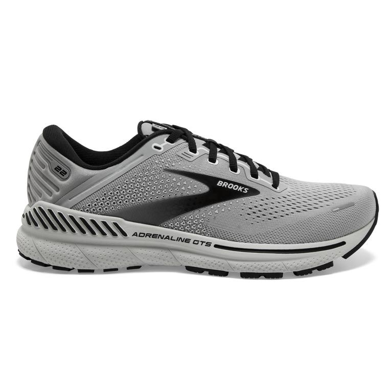Brooks Adrenaline GTS 22 Supportive Men's Road Running Shoes - Alloy/Grey/Black (30245-YQUZ)